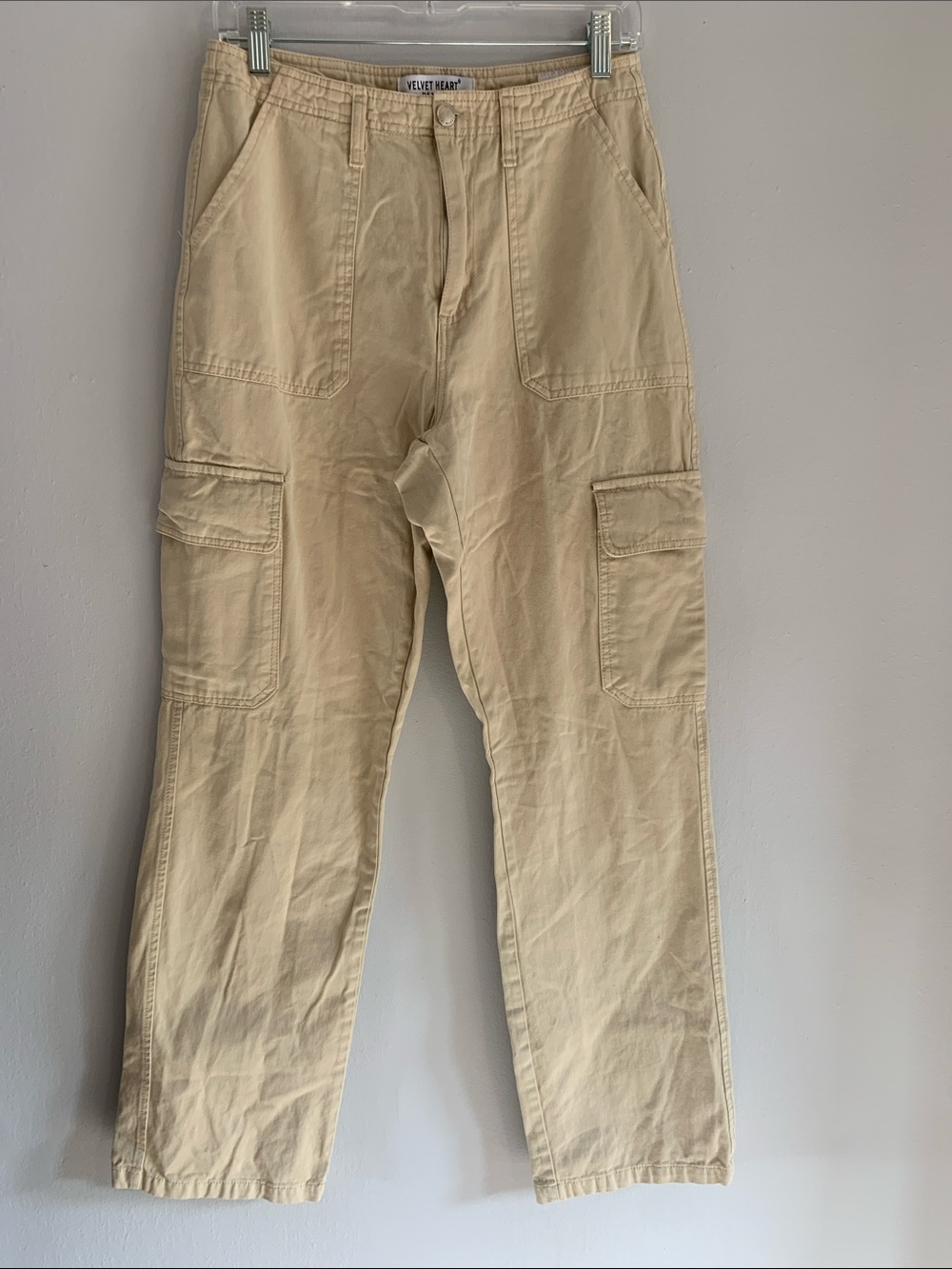 VELVET HEART Beige Cargo Pants with Flap Pockets
